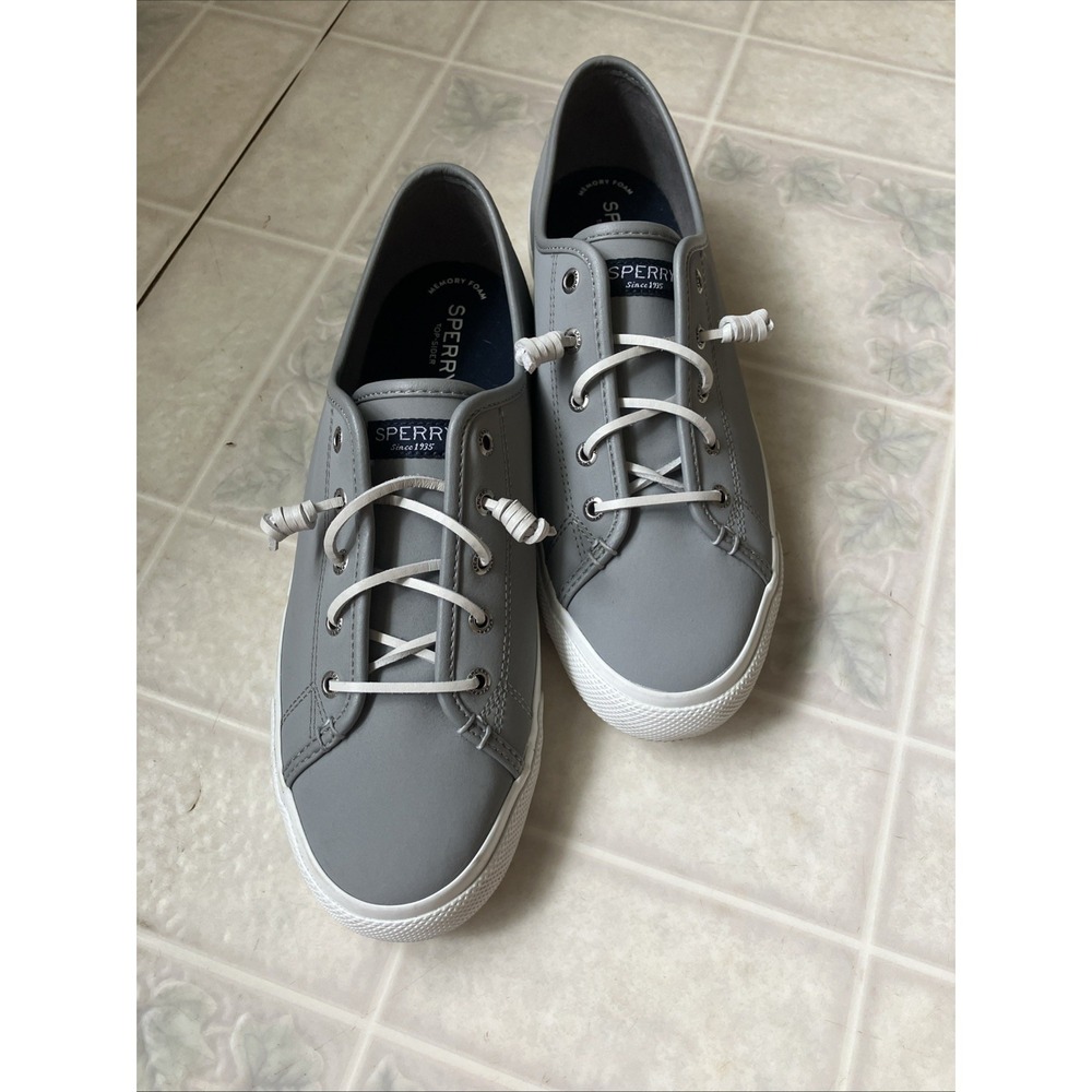 Sperry Top-Sider Crest Vibe Gray Leather Sneakers Women's Size 11‎ Boat Shoes